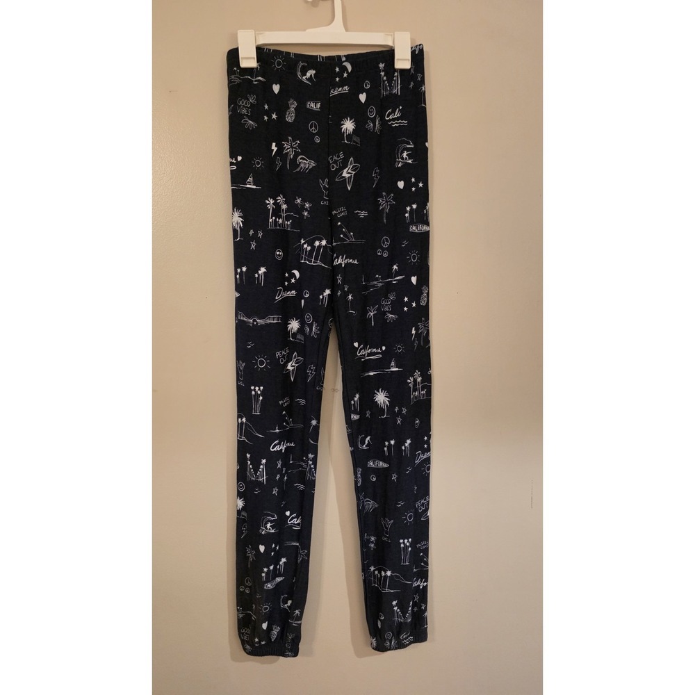 NWOT Chaser Cali All Over Icons Jogger Mood Indigo Sz S MSRP $87.95 Soft Cozy